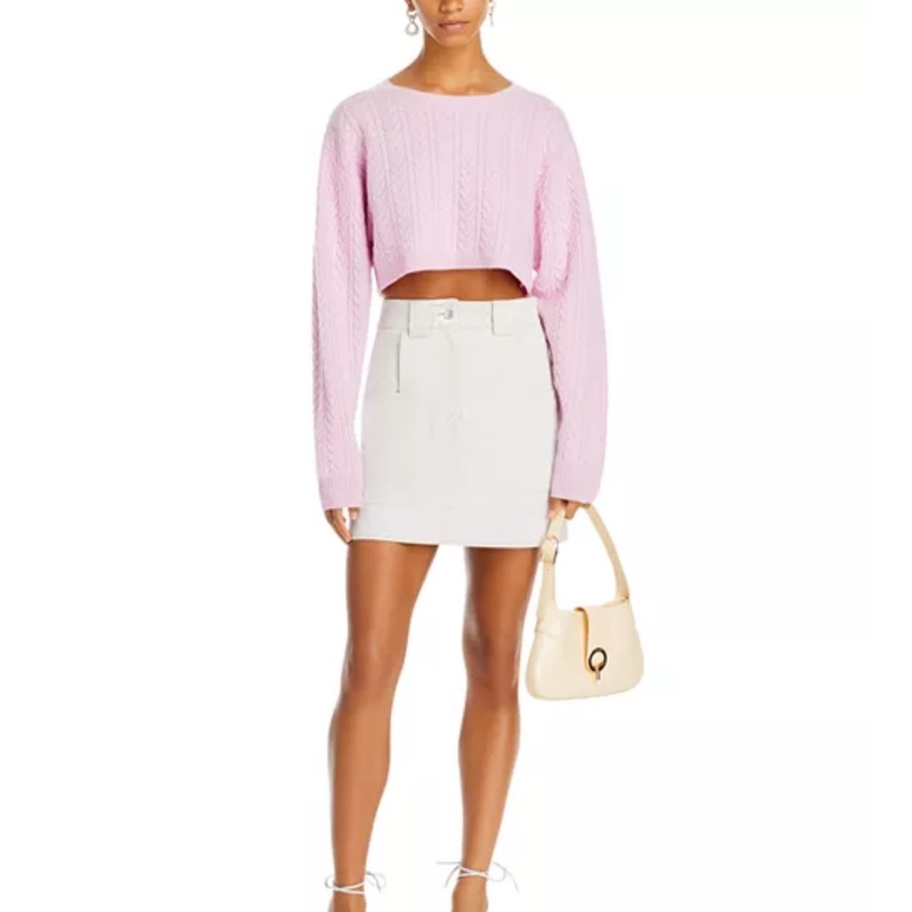 LoveShackFancy Calloway Wool & Cashmere Cable Cropped Sweater